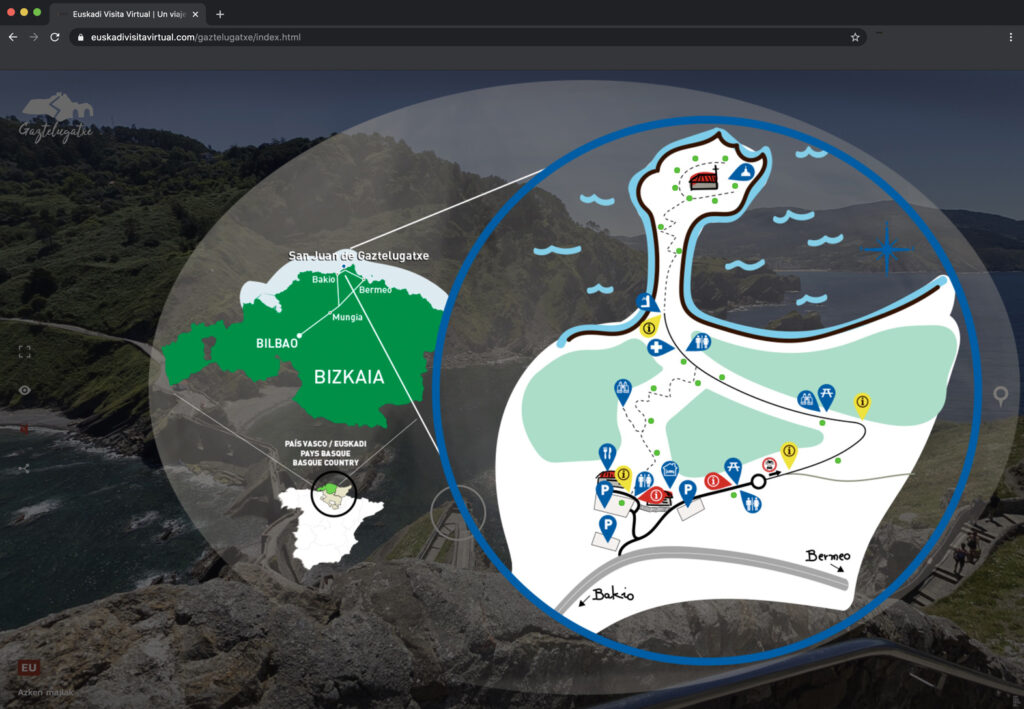 Mapa interactivo con la localización de los servicios y puntos de interés.